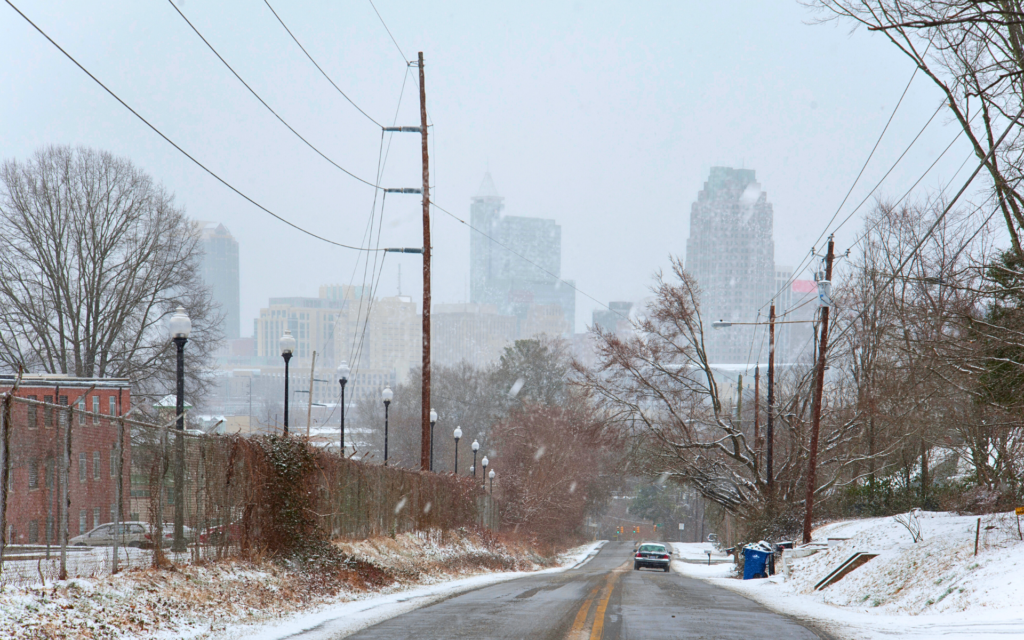 downtown Raleigh in winter